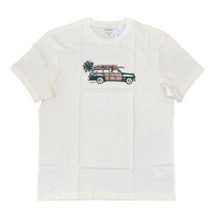 NWT J. Crew Men's Ivory W/Truck and Palm Tree Graphic Tee -  SIZE XL